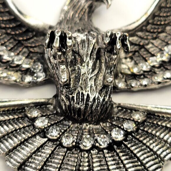 Eagle Pendant Necklace Antique Silver Eagle Statement Pendant Necklace - Picture 8 of 12